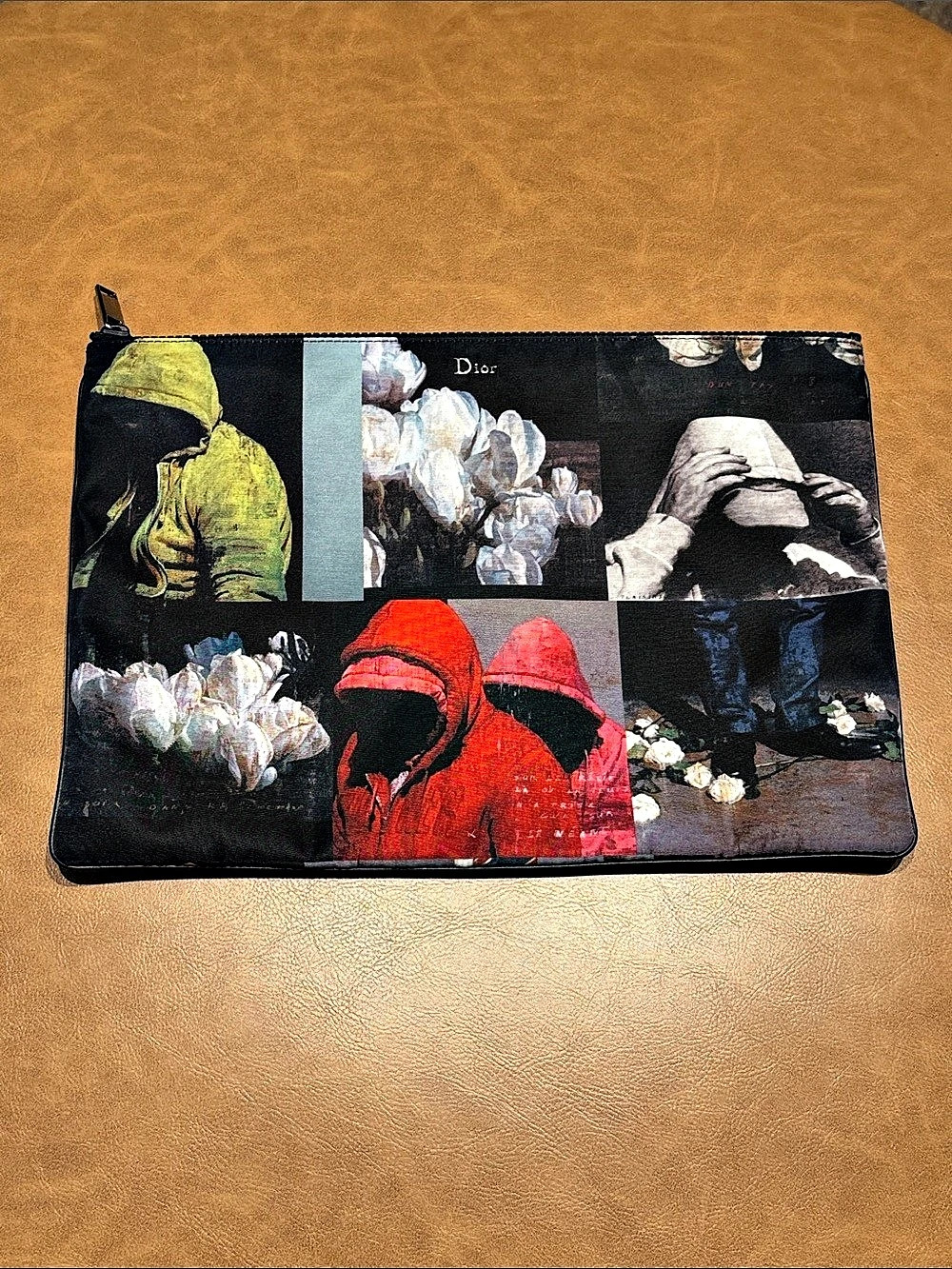 Dior x Francois Bard zip Pouch in Black & Red